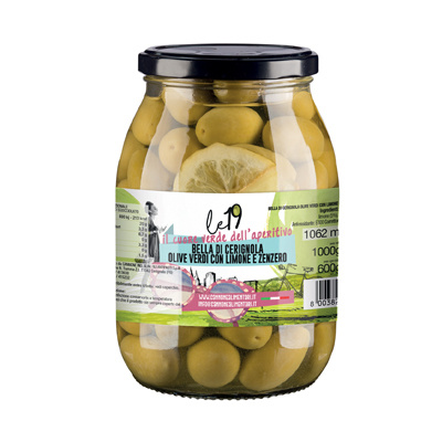 Olivy zelené Bella di Cerignola s citronem a zázvorem Cannone 1062ml